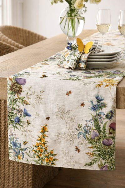 Botanik Zarafet Pamuklu Runner 50*150 Cm-RUNR011