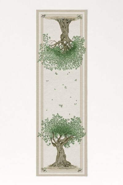 Zeytin Ağaçları Pamuklu Runner 50*150 Cm-RUNR016