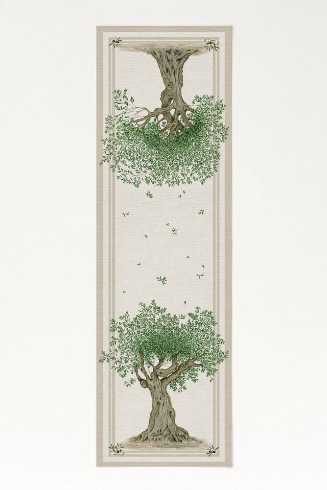 Zeytin Ağaçları Pamuklu Runner 50*150 Cm-RUNR016