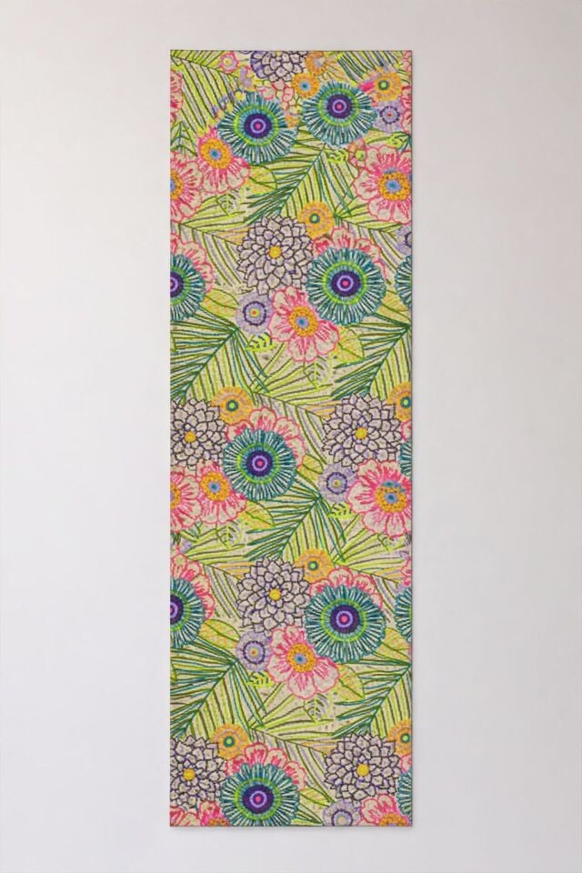 Renkli İlkbahar Çiçekleri Pamuklu Runner 50*150 Cm-RUNR017