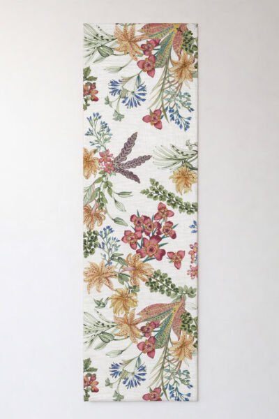 Renkli Orkideler Pamuklu Runner 50*150 Cm-RUNR018