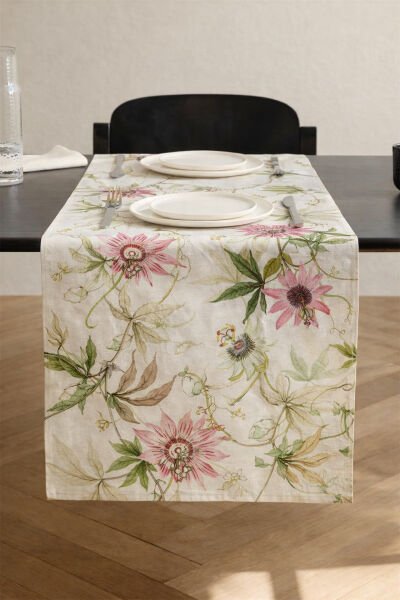 Doğa Çiçekleri Pamuklu Runner 50*150 Cm-RUNR023