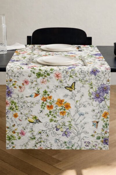 Kır Çiçekleri Pamuklu Runner 50*150 Cm-RUNR024