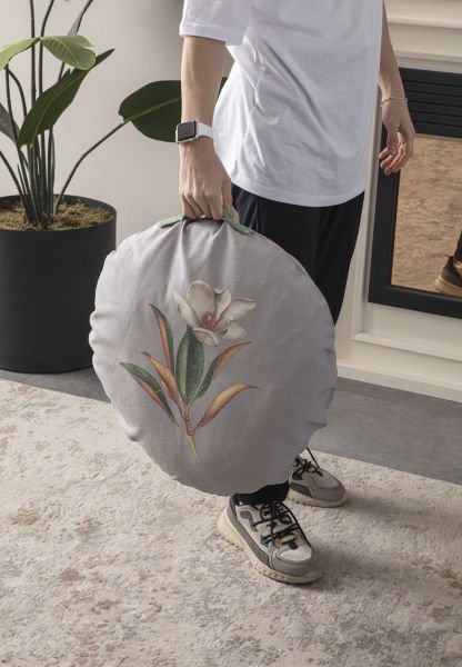 Jasmin Çok Amaçlı İç Dolgulu Puf, Yer Minderi, Bahçe Minderi, Balkon Minderi,Yuvarlak Minder