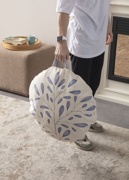 Folio Çok Amaçlı İç Dolgulu Puf, Yer Minderi, Bahçe Minderi, Balkon Minderi,Yuvarlak Minder