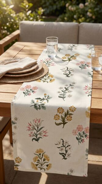 Leiden Çiçekleri Runner 50*150 Cm-RUNR028