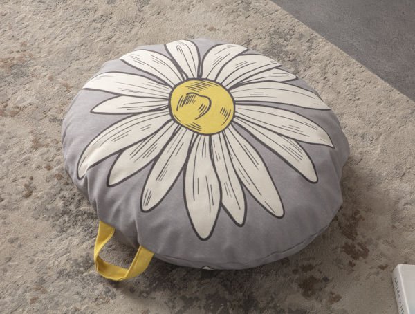 Camomile Çok Amaçlı İç Dolgulu Puf, Yer Minderi, Bahçe Minderi, Balkon Minderi,Yuvarlak Minder