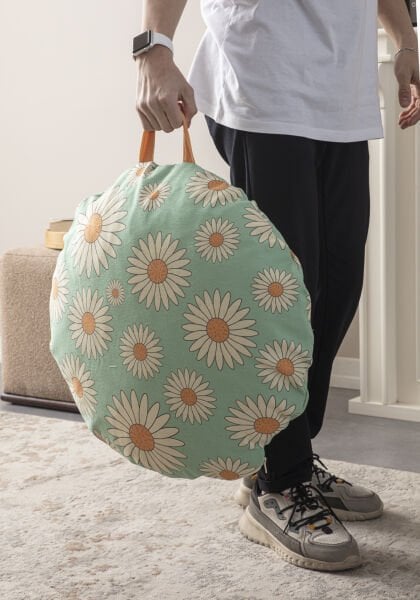 Bloom Çok Amaçlı İç Dolgulu Puf, Yer Minderi, Bahçe Minderi, Balkon Minderi,Yuvarlak Minder