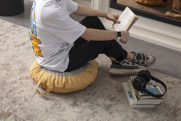 Sennep Çok Amaçlı İç Dolgulu Puf, Yer Minderi, Bahçe Minderi, Balkon Minderi,Yuvarlak Minder