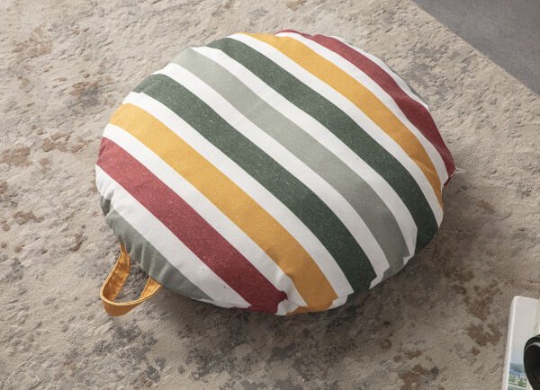 Rainbow Çok Amaçlı İç Dolgulu Puf, Yer Minderi, Bahçe Minderi, Balkon Minderi,Yuvarlak Minder