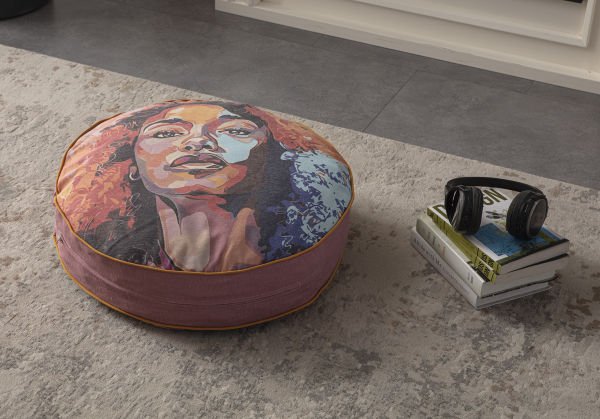 Dekomall Çok Amaçlı İç Dolgulu Puf, Yer Minderi, Bahçe Minderi, Balkon Minderi,Yuvarlak Minder