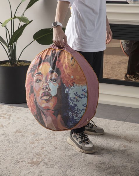 Dekomall Çok Amaçlı İç Dolgulu Puf, Yer Minderi, Bahçe Minderi, Balkon Minderi,Yuvarlak Minder