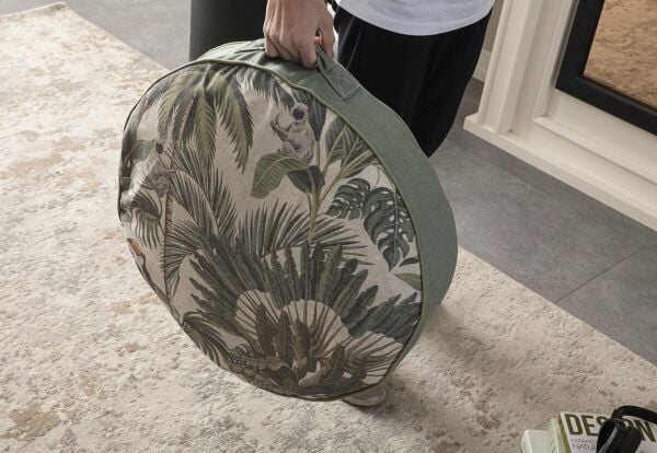 Dekomall Mystic Fish Çok Amaçlı İç Dolgulu Puf, Yer Minderi, Bahçe Minderi, Balkon Minderi,Yuvarlak Minder