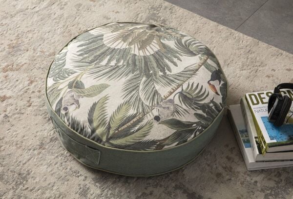 Dekomall Mystic Fish Çok Amaçlı İç Dolgulu Puf, Yer Minderi, Bahçe Minderi, Balkon Minderi,Yuvarlak Minder