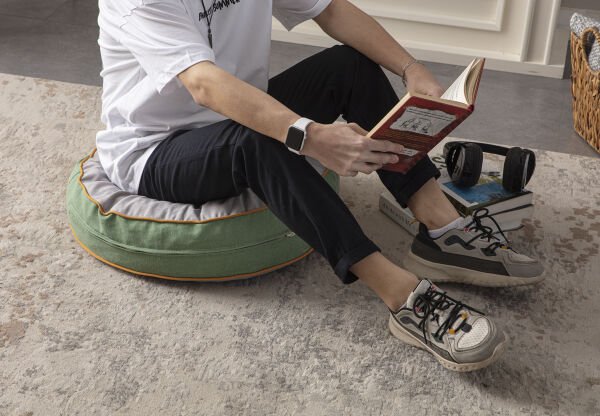 Dekomall Jasmin Çok Amaçlı İç Dolgulu Puf, Yer Minderi, Bahçe Minderi, Balkon Minderi,Yuvarlak Minder