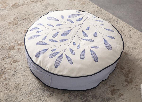 Dekomall Folio Çok Amaçlı İç Dolgulu Puf, Yer Minderi, Bahçe Minderi, Balkon Minderi,Yuvarlak Minder