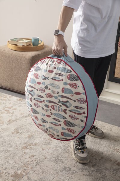 Dekomall Finny Çok Amaçlı İç Dolgulu Puf, Yer Minderi, Bahçe Minderi, Balkon Minderi,Yuvarlak Minder