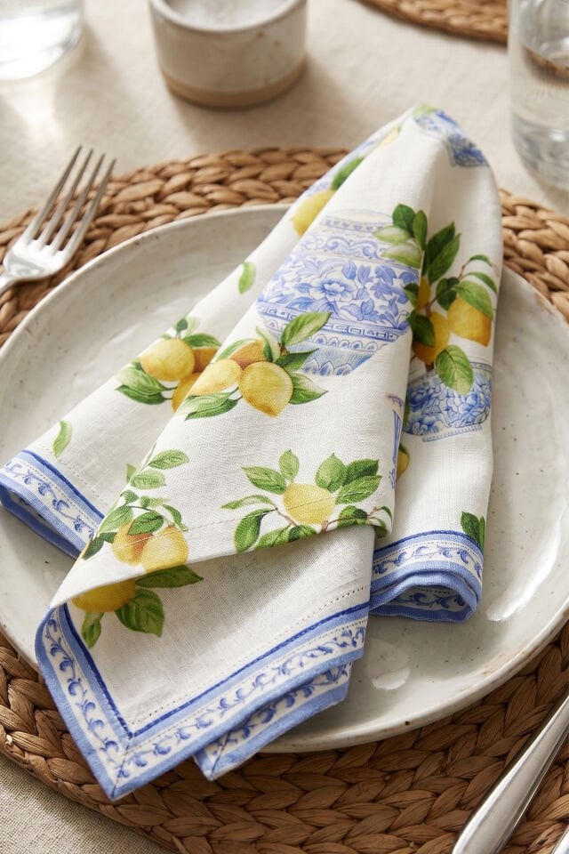 Amalfi Lemon Pamuklu 6'lı Peçete 40x40 Cm