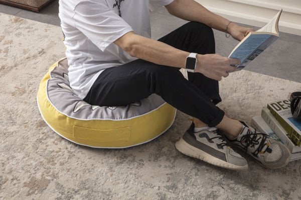 Dekomall Camomile Çok Amaçlı İç Dolgulu Puf, Yer Minderi, Bahçe Minderi, Balkon Minderi,Yuvarlak Minder