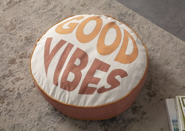 Dekomall Good Vibes Çok Amaçlı İç Dolgulu Puf, Yer Minderi, Bahçe Minderi, Balkon Minderi,Yuvarlak Minder