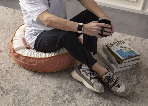 Dekomall Good Vibes Çok Amaçlı İç Dolgulu Puf, Yer Minderi, Bahçe Minderi, Balkon Minderi,Yuvarlak Minder