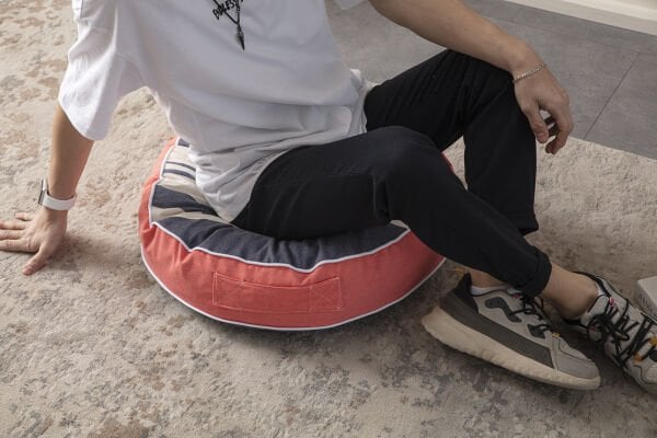 Dekomall Larissa Çok Amaçlı İç Dolgulu Puf, Yer Minderi, Bahçe Minderi, Balkon Minderi,Yuvarlak Minder