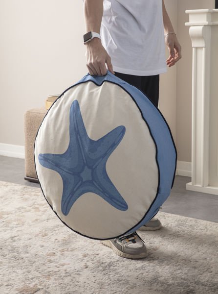 Dekomall Marin Çok Amaçlı İç Dolgulu Puf, Yer Minderi, Bahçe Minderi, Balkon Minderi,Yuvarlak Minder