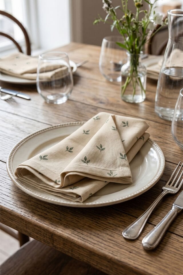 Daisy Pamuklu 6'lı Peçete 40x40 Cm Bej