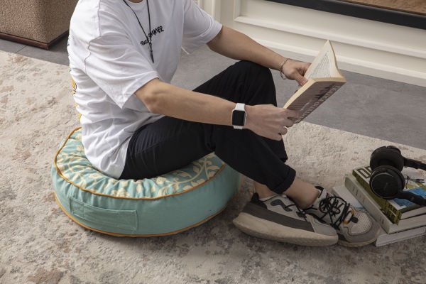 Dekomall Contar Çok Amaçlı İç Dolgulu Puf, Yer Minderi, Bahçe Minderi, Balkon Minderi,Yuvarlak Minder