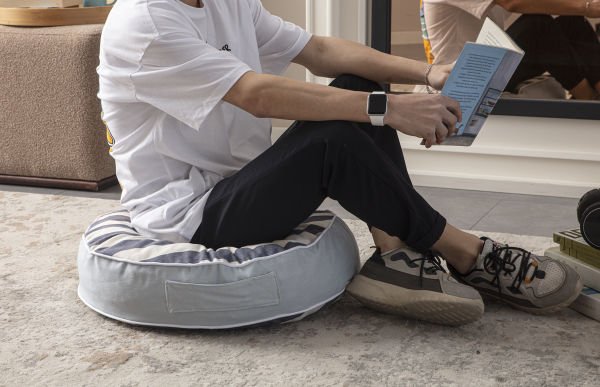 Dekomall Blue Line Çok Amaçlı İç Dolgulu Puf, Yer Minderi, Bahçe Minderi, Balkon Minderi,Yuvarlak Minder