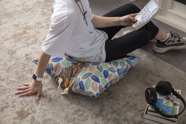 Dekomall Calderon Çok Amaçlı İç Dolgulu Puf, Yer Minderi, Bahçe Minderi, Balkon Minderi,Kare Minder