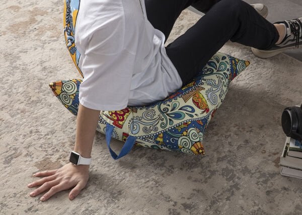 Dekomall Mystic Fish Çok Amaçlı İç Dolgulu Puf, Yer Minderi, Bahçe Minderi, Balkon Minderi,Kare Minder