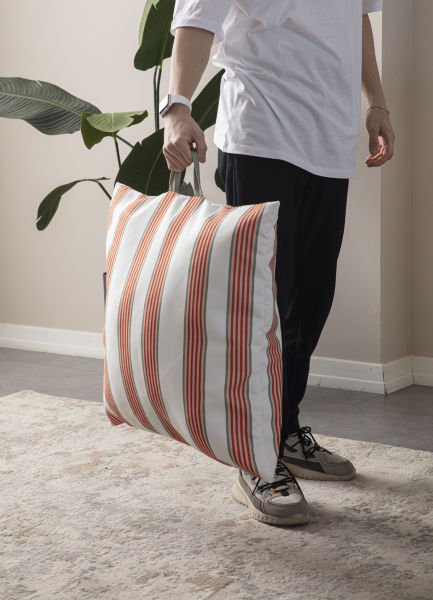 Dekomall Rodd Çok Amaçlı İç Dolgulu Puf, Yer Minderi, Bahçe Minderi, Balkon Minderi,Kare Minder