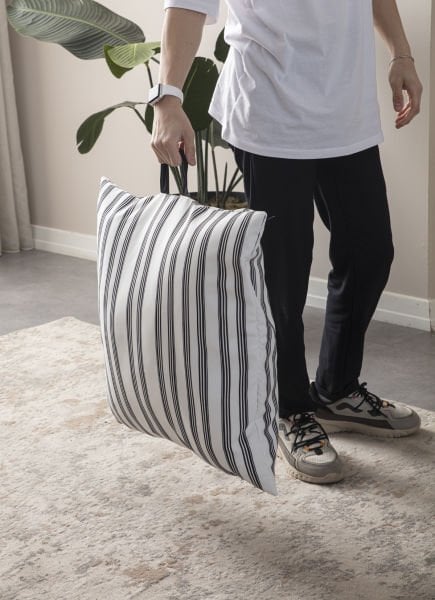 Dekomall Owen Çok Amaçlı İç Dolgulu Puf, Yer Minderi, Bahçe Minderi, Balkon Minderi,Kare Minder