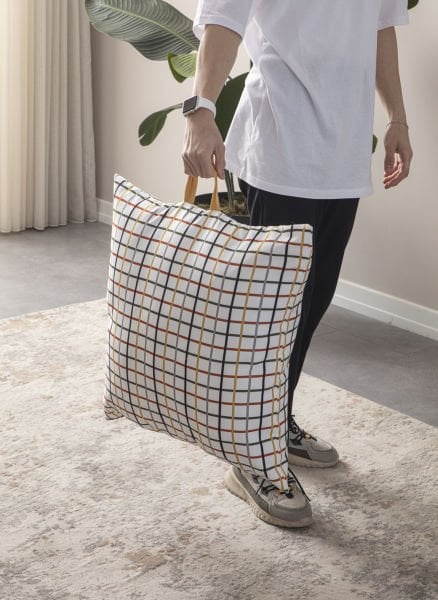 Dekomall Square Çok Amaçlı İç Dolgulu Puf, Yer Minderi, Bahçe Minderi, Balkon Minderi,Kare Minder