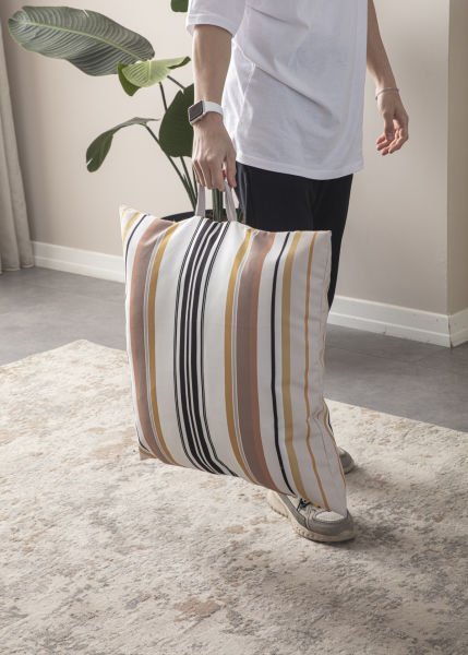 Dekomall Viento Çok Amaçlı İç Dolgulu Puf, Yer Minderi, Bahçe Minderi, Balkon Minderi,Kare Minder