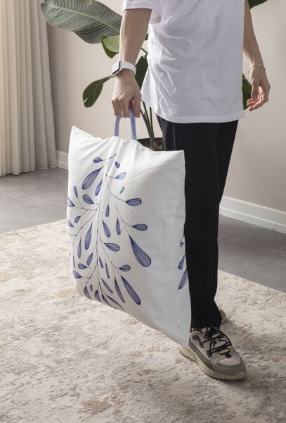 Dekomall Folio  Çok Amaçlı İç Dolgulu Puf, Yer Minderi, Bahçe Minderi, Balkon Minderi,Kare Minder