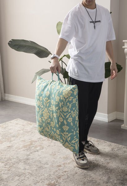 Dekomall Contar Çok Amaçlı İç Dolgulu Puf, Yer Minderi, Bahçe Minderi, Balkon Minderi,Kare Minder