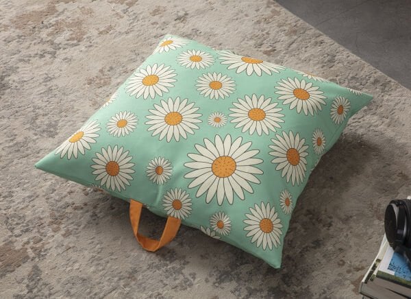 Dekomall Bloom Çok Amaçlı İç Dolgulu Puf, Yer Minderi, Bahçe Minderi, Balkon Minderi,Kare Minder