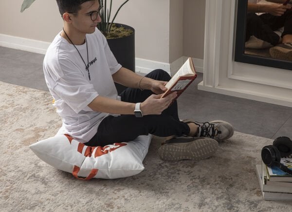 Dekomall Good Vibes Çok Amaçlı İç Dolgulu Puf, Yer Minderi, Bahçe Minderi, Balkon Minderi,Kare Minder