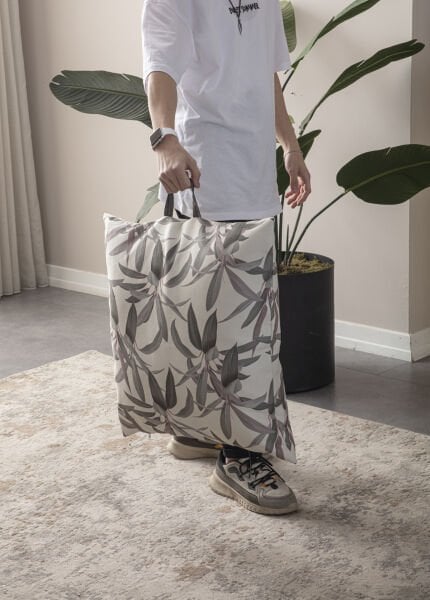 Dekomall Lamina Çok Amaçlı İç Dolgulu Puf, Yer Minderi, Bahçe Minderi, Balkon Minderi,Kare Minder