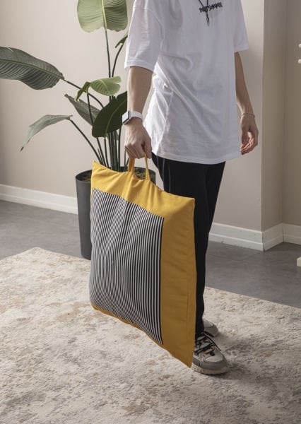 Dekomall Sennep Çok Amaçlı İç Dolgulu Puf, Yer Minderi, Bahçe Minderi, Balkon Minderi,Kare Minder