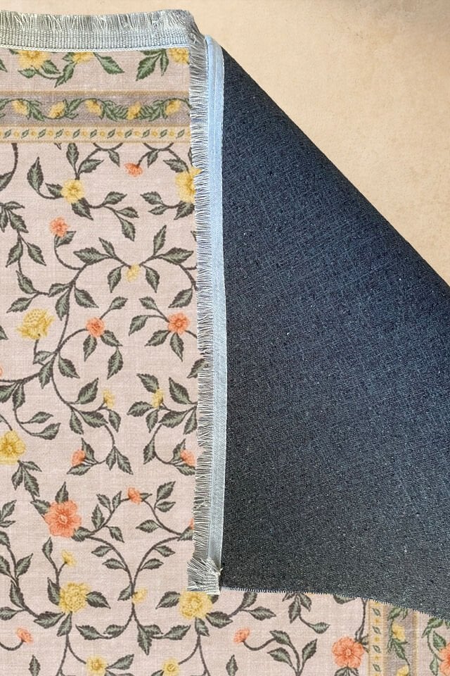 Flora Makinede Yıkanabilir Bambu Halı