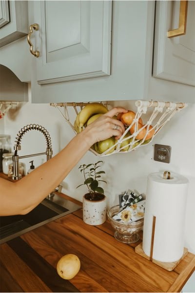 Makrome El Örgü Meyve Sebze Dolap Altı Düzenleyici Hamak