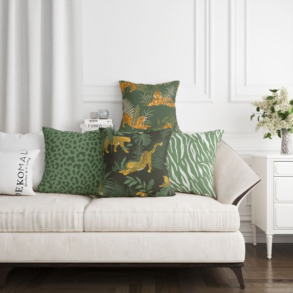 Leopar Desen  4'lü Kırlent Kılıfı 443