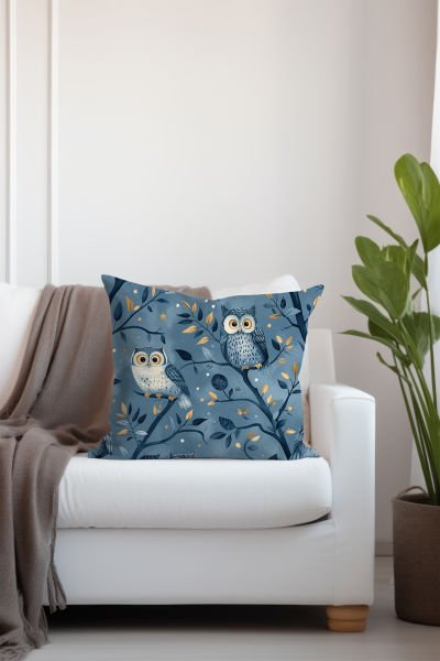 Mutlu Baykuşlar  4'lü Kırlent Kılıfı 449