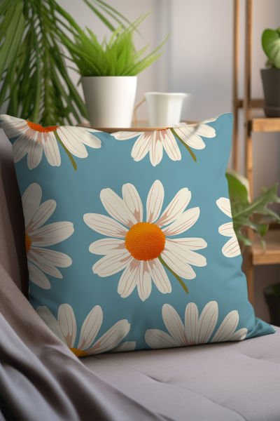 Papatyalar 4'lü Kırlent Kılıfı 451