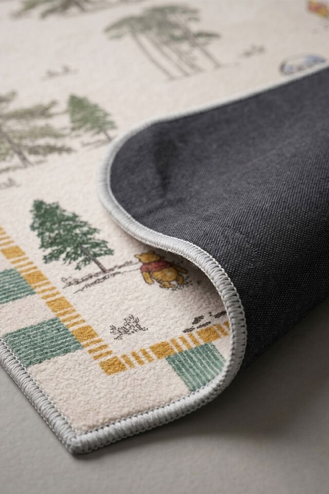 Winnie The Pooh Yıkanabilir Bambu Çocuk Odası Halısı