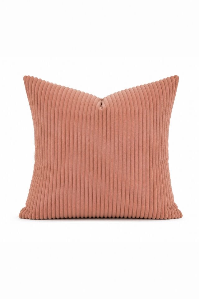 Soft Fitilli Kırlent Kılıfı Somon