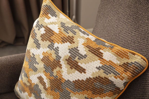 Biye Detay Bohem Desenli Keten Dokuma Kırlent